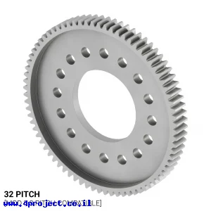גלגל שיניים 32P, ציר 1", אלומיניום - 76 שיניים