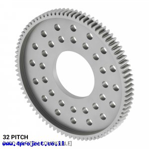 גלגל שיניים 32P, ציר 1", אלומיניום - 84 שיניים