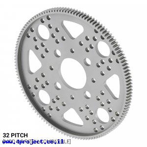 גלגל שיניים 32P, ציר 1", אלומיניום - 128 שיניים