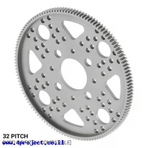גלגל שיניים 32P, ציר 1", אלומיניום - 128 שיניים