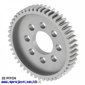 גלגל שיניים 32P, ציר 0.5", אלומיניום - 48 שיניים