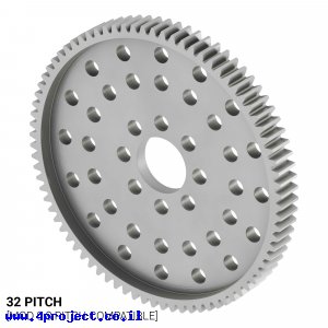 גלגל שיניים 32P, ציר 0.5", אלומיניום - 80 שיניים
