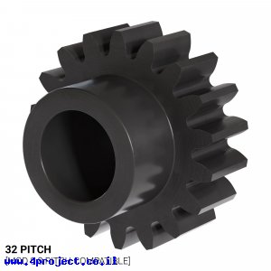 גלגל שיניים 32P, ציר 0.25", דלרין - 18 שיניים