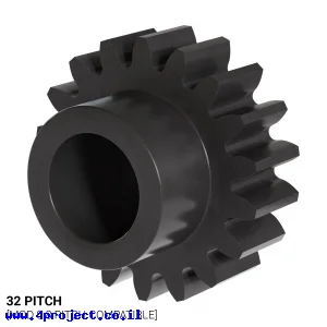 גלגל שיניים 32P, ציר 0.25", דלרין - 18 שיניים