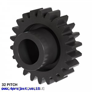 גלגל שיניים 32P, ציר 0.25", דלרין - 22 שיניים