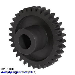 גלגל שיניים 32P, ציר 0.25", דלרין - 32 שיניים