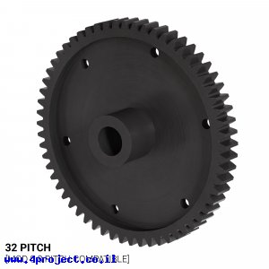 גלגל שיניים 32P, ציר 0.25", דלרין - 60 שיניים