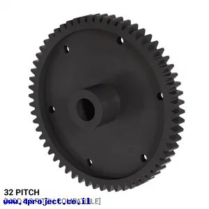 גלגל שיניים 32P, ציר 0.25", דלרין - 60 שיניים