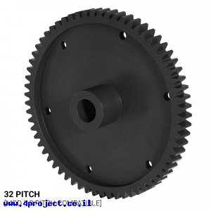 גלגל שיניים 32P, ציר 0.25", דלרין - 64 שיניים