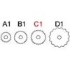 גלגל שיניים 48P, ציר C1-24T, דלרין - 54 שיניים