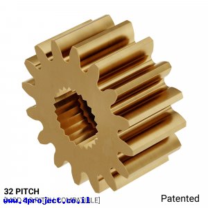גלגל שיניים 32P, ציר C1-24T, פליז - 16 שיניים
