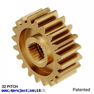 גלגל שיניים 32P, ציר C1-24T, פליז - 20 שיניים