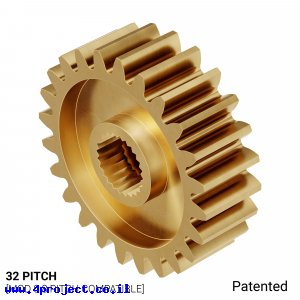 גלגל שיניים 32P, ציר C1-24T, פליז - 24 שיניים