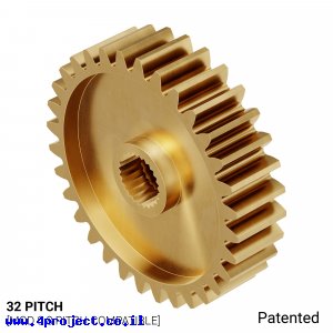 גלגל שיניים 32P, ציר C1-24T, פליז - 32 שיניים