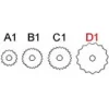 גלגל שיניים 32P, ציר D1-15T, דלרין - 22 שיניים