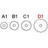 גלגל שיניים 32P, ציר D1-15T, דלרין - 32 שיניים