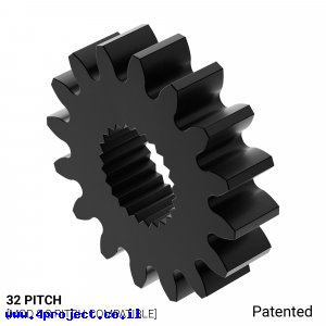 גלגל שיניים 32P, ציר C1-24T, דלרין - 16 שיניים