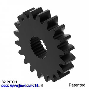 גלגל שיניים 32P, ציר C1-24T, דלרין - 20 שיניים