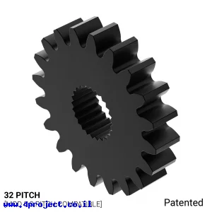 גלגל שיניים 32P, ציר C1-24T, דלרין - 20 שיניים