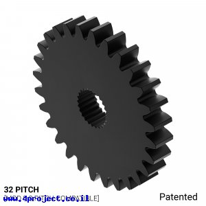 גלגל שיניים 32P, ציר C1-24T, דלרין - 28 שיניים