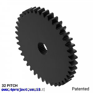 גלגל שיניים 32P, ציר C1-24T, דלרין - 40 שיניים