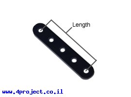 תמונה של מוצר פס מחורר מפלסטיק 11 חורים - אורך 3.85" (4.225")