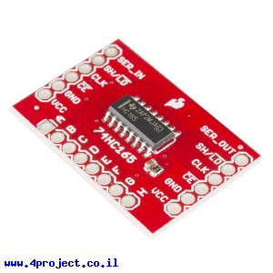 שבב הזזה 8bit Parallel In/Serial Out 74HC165 על כרטיסון