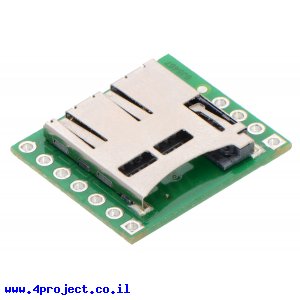כרטיסון עם מחבר כרטיסי זכרון microSD של Pololu