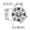 מנוע 22Dx63L מהירות 350rpm @ 12V עם מקודד