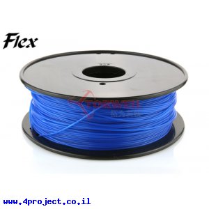 פלסטיק למדפסת תלת-מימד - כחול - גמיש 1.75mm - לפי מטר
