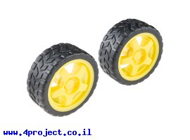 תמונה של מוצר גלגל בסיסי 65x25 מ"מ לציר שטוח - ערכה של 2
