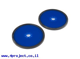 תמונה של מוצר גלגל פלסטיק 101.6 מ"מ (4") לתבנית חורים 0.770" - כחול - זוג