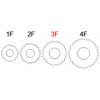 גלגל שיניים 48P, ציר 3F-25T, דלרין - 44 שיניים