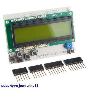 מגן Arduino - מסך LCD עם כפתורים V2