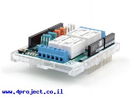 תמונה של מוצר מגן Arduino עם 4 ממסרים