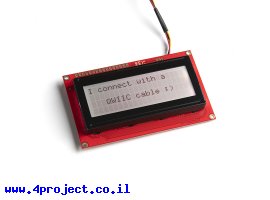 תמונה של מוצר LCD טקסט 20x4, כתב שחור על RGB רקע, 3.3V, ממשק טורי - חיבור Qwiic