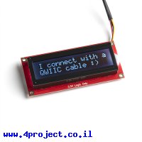 LCD טקסט 16x2, כתב RGB על שחור, 3.3V, ממשק טורי - חיבור Qwiic