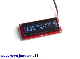 תמונה של מוצר LCD טקסט 16x2, כתב RGB על שחור, 3.3V, ממשק טורי - חיבור Qwiic