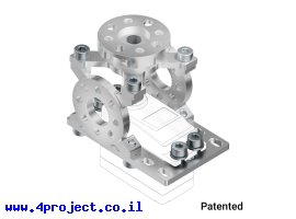 תמונה של מוצר מחזיק מנוע ServoBlock™ למנועי סרוו בגודל סטנדרטי עם ציר 3F-25T - ציר עם חורים M4