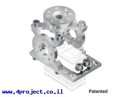 תמונה של מוצר מחזיק מנוע ServoBlock™ למנועי סרוו בגודל סטנדרטי עם ציר C1-24T - ציר עם חורים M4
