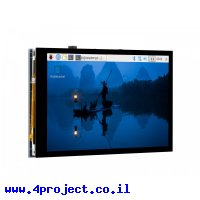 מסך מגע קיבולי LCD IPS 4" 800x480, זכוכית מגן, רמקול, ממשק RPi