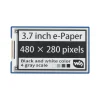 מסך E-Ink ל-2 צבעים (4 גוונים), גודל 3.7", רזולוציה 480x280, ממשק RPi