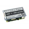 מסך E-Ink ל-2 צבעים (4 גוונים), גודל 3.7", רזולוציה 480x280, ממשק RPi