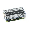 מסך E-Ink ל-2 צבעים (4 גוונים), גודל 3.7", רזולוציה 480x280, ממשק RPi