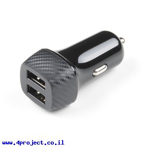 מתאם מתח למצת של רכב 5V/2.4A - חיבור USB