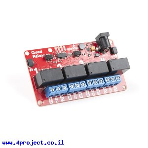 ממסר SPDT עם 4 ערוצים, 5A@250VAC - חיבור Qwiic
