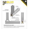 אום לבורג הנעה 8mm, תנועה של 8 מ"מ לסיבוב - רכיב החלקה ב-goRAIL פתוח (goBILDA)