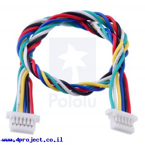 כבל עם JST-SH 6pin נקבה משני הצדדים - 16 ס"מ