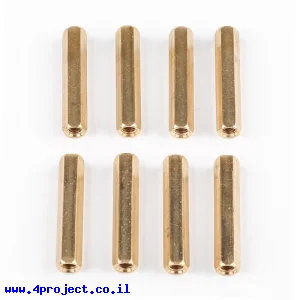 ספייסר פליז נקבה/נקבה M4 - אורך 32 מ"מ - חבילה של 8