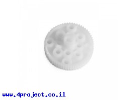 תמונה של מוצר גלגלת רצועת תזמון MXL 6mm לציר שטוח של מנוע - 62 שיניים - פלסטיק